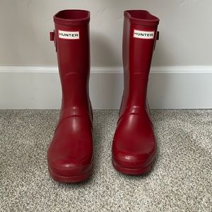 Red hunter boots